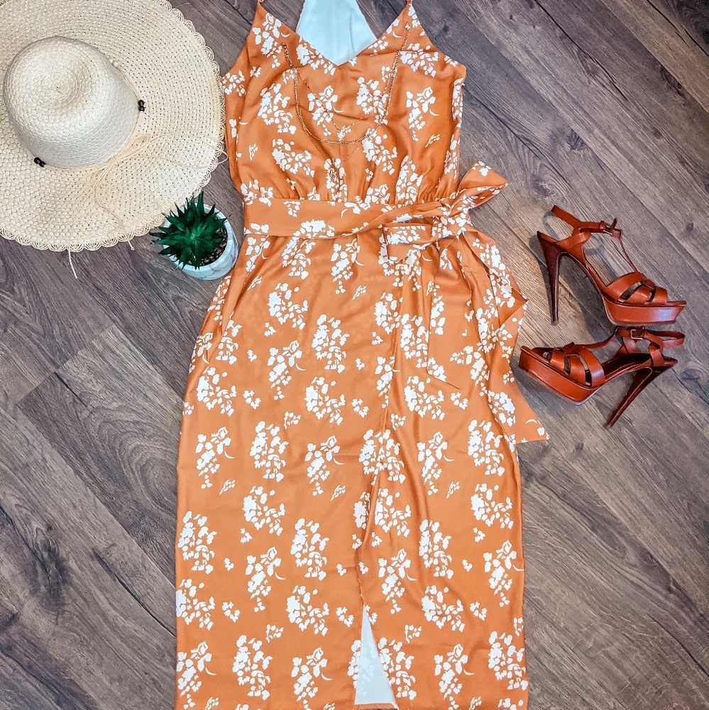 Yellow wrap dress